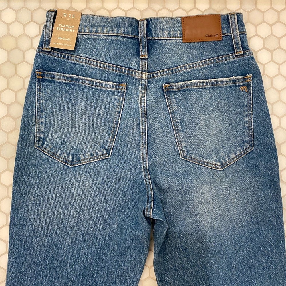 NEW Madewell Jeans Classic Straight Size 25 Mom Style High Waisted Jeans
